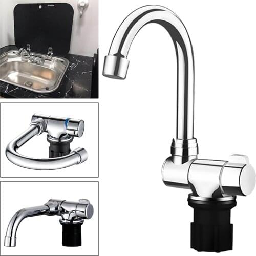 Foldable Kitchen Faucet 360 Dgree Rotation Sink Water Tap Single Handle Cold & Hot Water Mixer Faucet for RV Camper Trailer Van