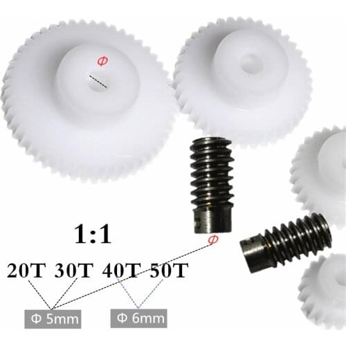 0.8M 1:1 Standard Precision Worm Gear Set POM 20/30/40/50 Teeth Turbine Quality Parts
