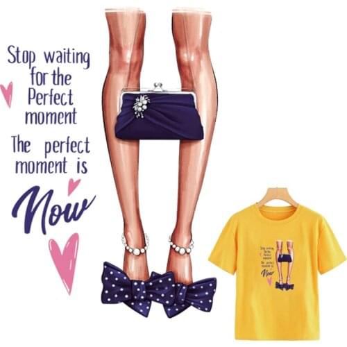 Iron-On Transfers For Clothing Woman Clothes Fashion Iron On Heat Transfer Stickers Diy Accessory Patches Hot Tear