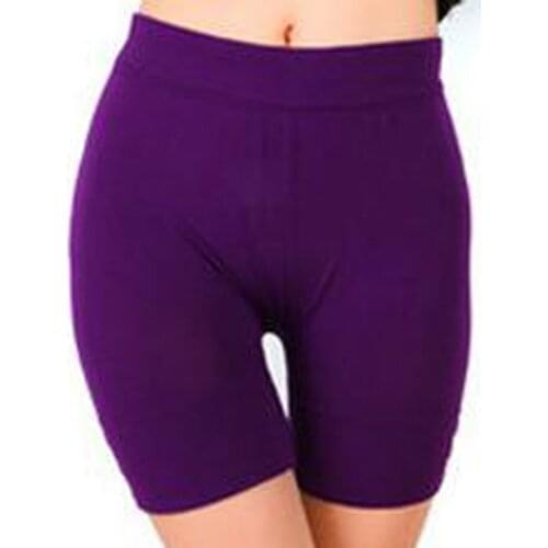 Women Safety Solid Color Shorts Seamless High Waist Panties Seamless Anti Emptied Slimming Button Leggings
