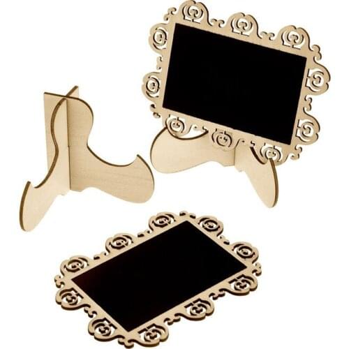 10pcs/lot High quality Multi Hollow Openwork Square Decorative Blackboard Message Table Number Chalkboard