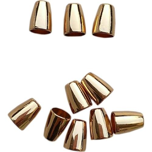 10pcs Metal Bell Drawstring Rope Ends Cord Stopper Rope Paracord Locks Gold