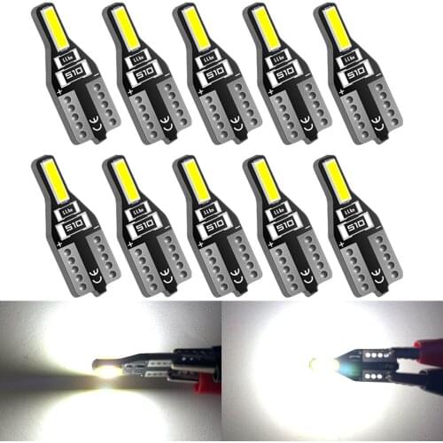 10Pcs W5W 7020 2 SMD Car T10 LED 194 168 Wedge Replacement Reverse Instrument Panel Lamp White 6000K Bulbs For Clearance Lights