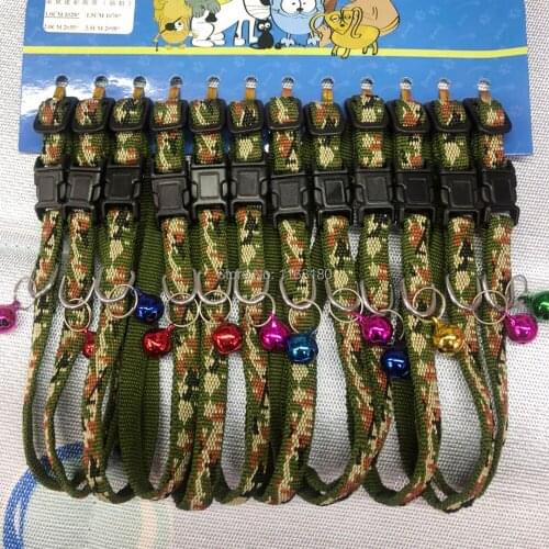 120 Pcs/lot Hot Fashion Puppy Adjustable Pet Collar Cute Camouflage Necktie Dog Cat Nylon With Bell KittenTie Collar