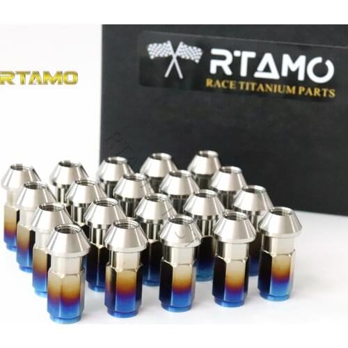 20pcs GR5 Titanium Alloy Car Wheel Nuts Universal Anti-theft Nuts M12X1.25P/1.5PX48mm