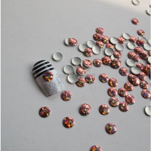200pcs Cute S-02 6mm Nail Art Metal Shinny Light Pink Stud Nail Art Decoration