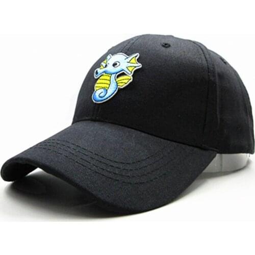 2021 Cartoon Seahorse Embroidery Cotton Baseball Cap Hip-hop Adjustable Snapback Hats for Men and Women 13