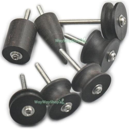 7 Pcs Ebony Leather Craft Burnisher Kits Cocobolo Leather Tools Slicker Skirt