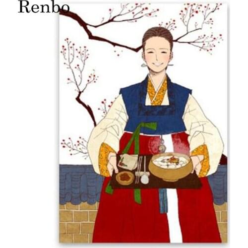 Diy diamond painting Korean Ladies 5d diamond full round drill Cross-Stitch kits Needlework Crystal Painting Mosaic Embroidery