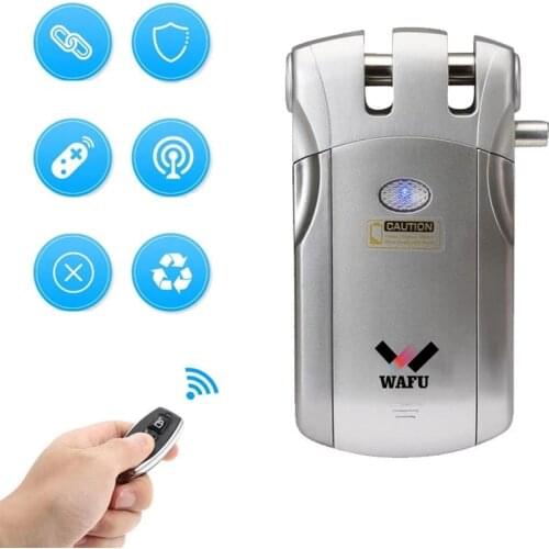 Remote Control Invisible Door Lock Smart Wireless Electric Keyless Anti-thief Home Security Alarm Door Lock Access Control Lock
