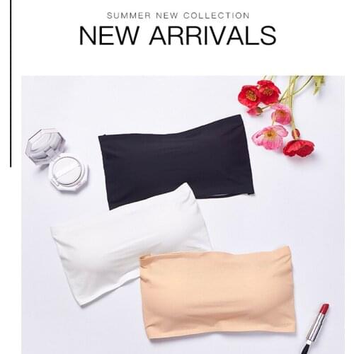 Sexy Seamless Ice Silk Bra Tube Top Womens Comfortable Breathable Strapless Invisible Brassiere Lingerie