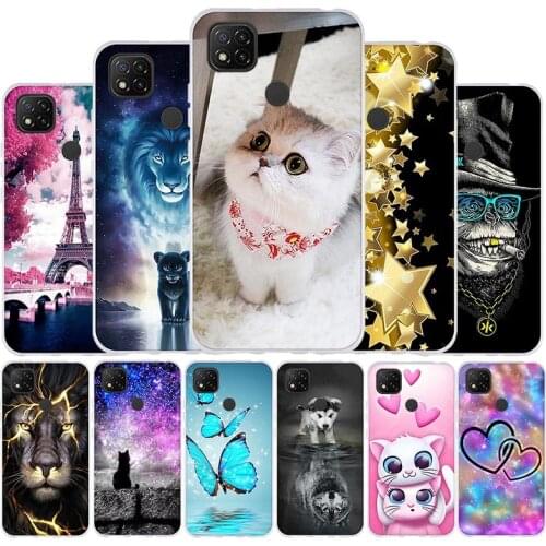 Phone Case For Xiaomi Redmi 9C NFC Case Soft Tpu Silicone Cover Bumper For Xiomi Redmi 9C Redmi9C Back Covers Cute Anime Cat Bag