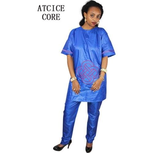 Dashiki dress african dresses for woman soft material embroidery deisgn top with pants two pcs