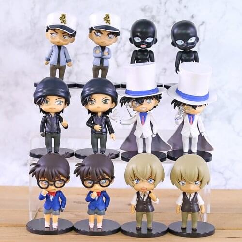 Detective Conan Edogawa Konan Kaitou Kiddo Hattori Heiji Furuya Rei Akai Shuuichi Q Version Figures Brinquedo Toys 6pcs/set