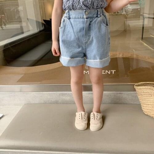 Childrens Denim Shorts Summer New Baby Girl Korean Casual Loose Jeans Shorts Kids Summer Short Pants Girls Fashion Shorts 2-8 Y