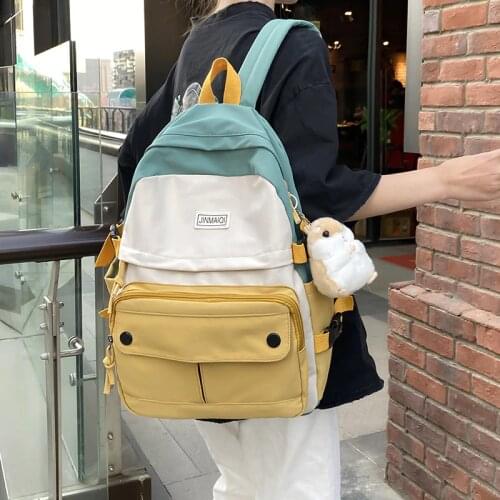 Girl College Student Backpack Cute Nylon Women Harajuku School Bag Ladies Book Kawaii Backpacks Travel Female Fashion Bag Trendy