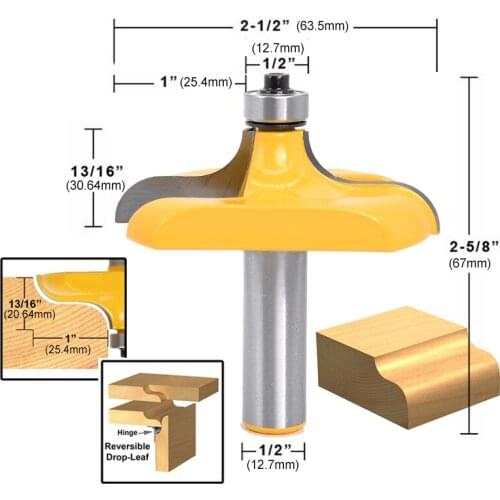 1PC 12mm 1/2" Shank 2-1/2" Diameter Traditional Table Edge Router Bit Burrs Cutter Wood Milling Cutter CNC Tool for Woodworking