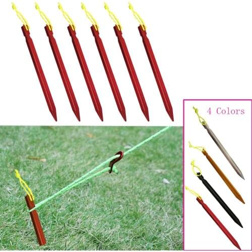 Tent Pegs 18cm Aluminum Tent Stake with Rope Outdoor Tent Nail Peg Tent Accessories Equipment