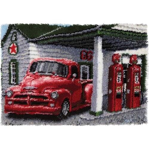 Latch Hook Kits DIY Crochet Yarn Kits Carpet Embroidery Hook Rug Kit Needlework Sets Cushion for Kids or Adults Home Dec