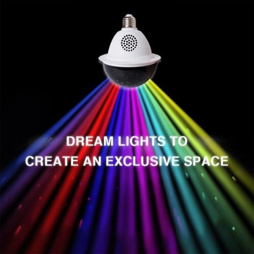 Bluetooth RGB Projection Bulb with E27 Universal Screw Color Changing Led Light with Music & Remote Control for Home DJA