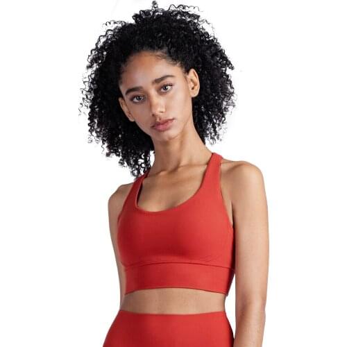 LUKITAS Women Sport Bra Push Up Breathable Female Fitness Running Jogging Gym Cross Straps Nylon Yoga Bra Nylon Sports Bra Tops
