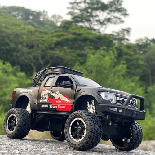 1:32 Ford Raptor F150 Alloy Car Model Diecasts Metal Toy Refit Off-Road Vehicle Model Simulation Sound Light Childrens Toy Gift