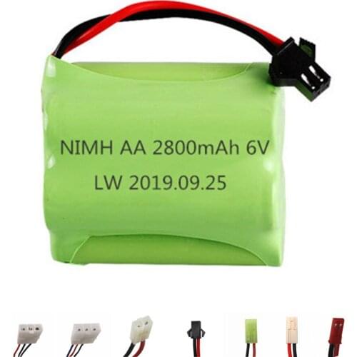 6v 2800mah NiMH Battery For Rc toys Boats Cars Guns Tanks Trucks Robots NI-MH 6v Rechargeable Battery AA Battery Pack 1Pcs