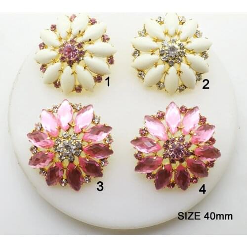 New Beautiful Rhinestone Flower 2pcs Button Sewing Decorative button Handmade DIY Jewelry Design Bucklel Lovely Party Production