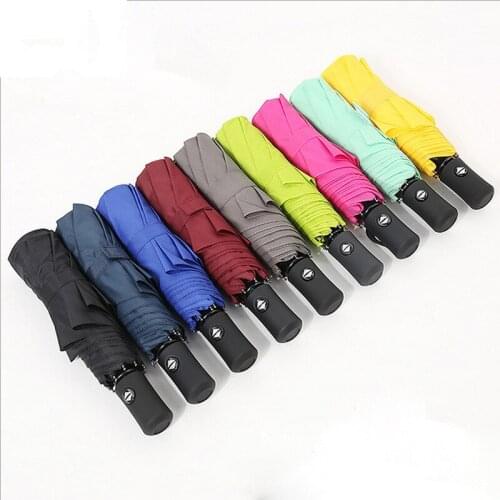 Solid color business umbrella three-fold umbrella