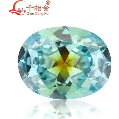 Oval shape diamo nd cut cubic zirconia special color one-time forming multi color cz loose stone