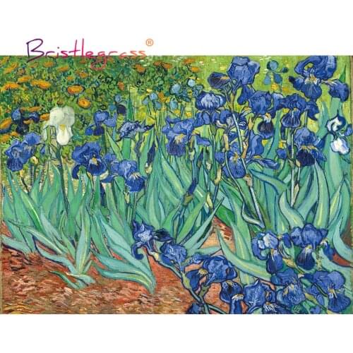 BRISTLEGRASS Wooden Jigsaw Puzzles 500 1000 Pieces Irises Vincent van Gogh Educational Toy Collectibles Paintings Art Home Decor