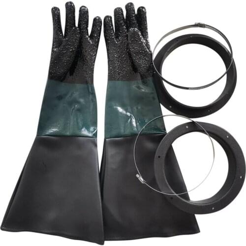 Sandblasting Gloves Sand Blaster Parts Blasting Gloves With O Rings For Sandblast Cabinet Sandblasting Gloves 23.6 Inch