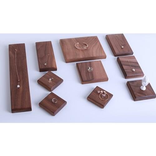 Polishing Smooth Jewelry Display Tray Ring Pendant Necklace Earrings Display Blocks Solid Wood Display Blocks
