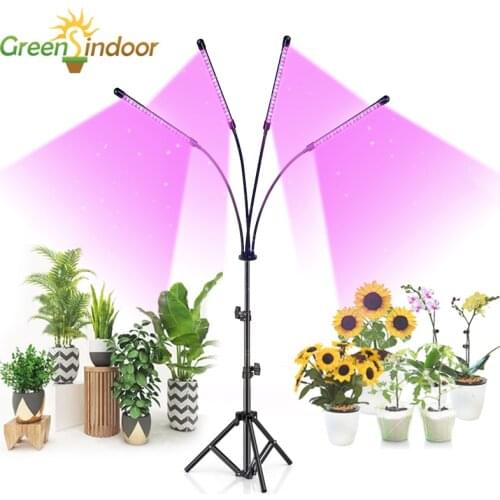 Full Spectrum Led Grow Light With Tripod Stand Timer Phyto Lamp For Indoor Plants Growing Flowering Seedlings With Power Adapter