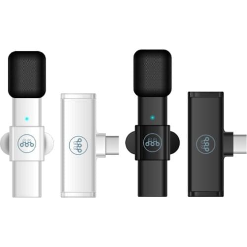 OOTDTY Wearable Lavalier Mic Noise Cancelling Microphone System External Lapel Mic Real-time Sound Reception Long Working Time