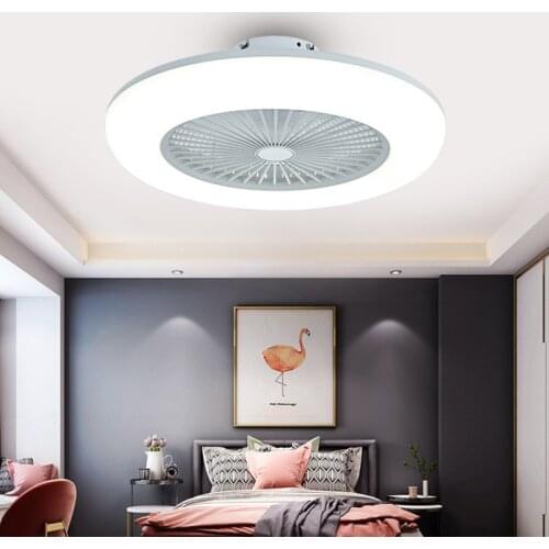 New Ceiling Fan Light Modern Minimalist Bedroom Childrens Room Ceiling Light Macaron Invisible Fan Light Led Light AC110/220V