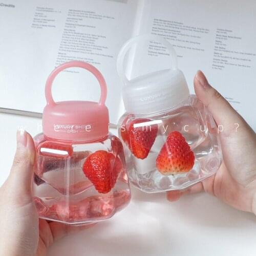 Mini Transparent Plastic Water Cup Creative Personality Portable Cute Diamond Water Cup Student Couple Outdoor Handy Drinkware