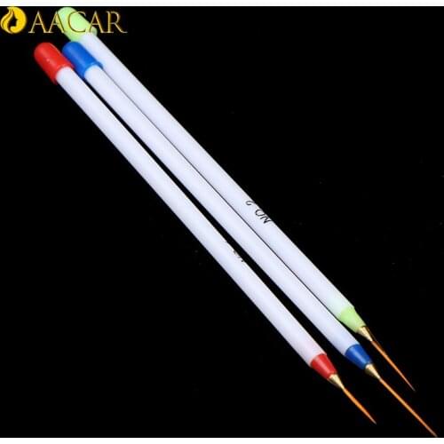 3pcs Drawing Line Pen Dotting Nail Brush For Manicure Gel Polish Acrylic Brush Set Painting Stripes Nail Art Desig Tool LATR29-1