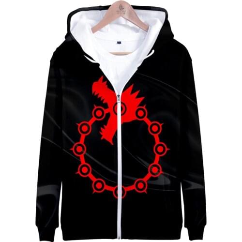2020 nanatsu no taizai 3D Printed Zipper Hoodies Men/Women Fashion Long Sleeve Hooded Sweatshirt Hip hop Streetwear Clothes