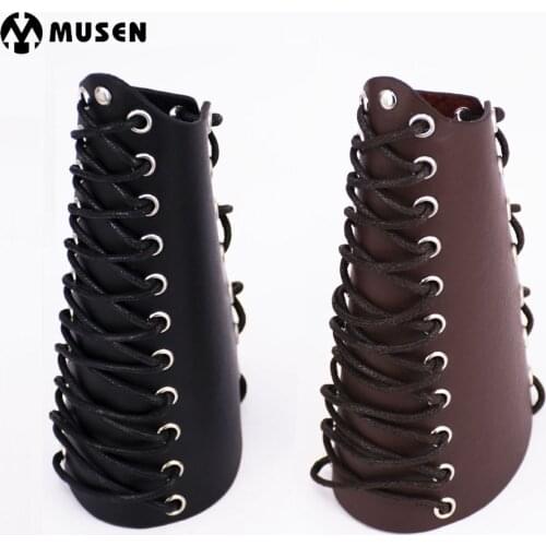 Traditional Cow Leather Arm Restraint Protector Guard Pull Bow Protect Arm for Archery Shooting Hunting