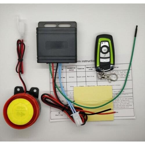 Universal two-wheeled motorcycle scooter anti-theft safety alarm system engine start remote control key