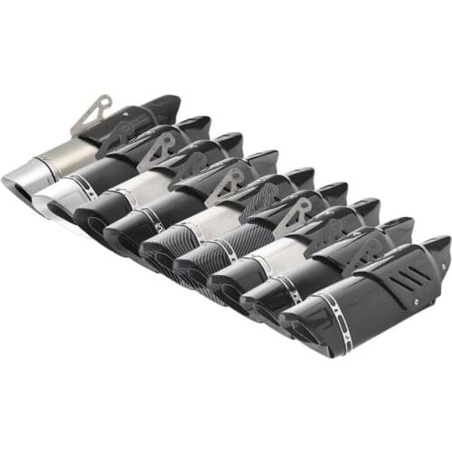 Inlet 51mm Motorcycle Exhaust Muffler End Pipe Escape Moto Universal Motobike Pitbike Scotters Slip On with Heat Shield Cover