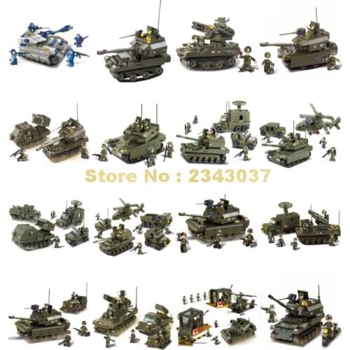 Ww2 military bt-7 su85 t90 antiaircraft abrams merkava k-9 main battle tank helicopter truck building blocks Toy