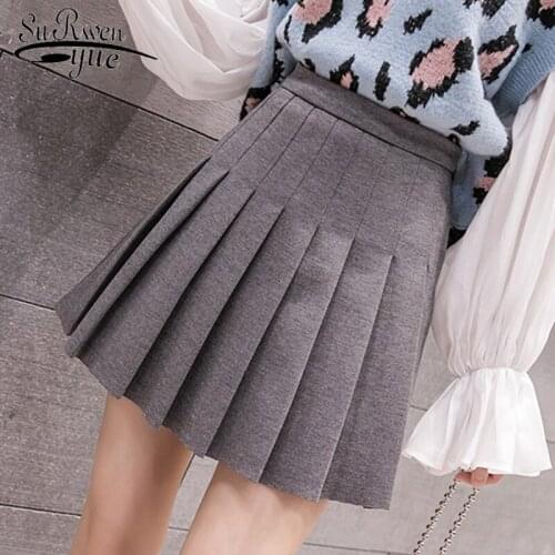 Faldas mujer moda 2021 skirts womens mini skirt ladies skirts Women Fashion winter Casual high waist pleated skirt 7745 50