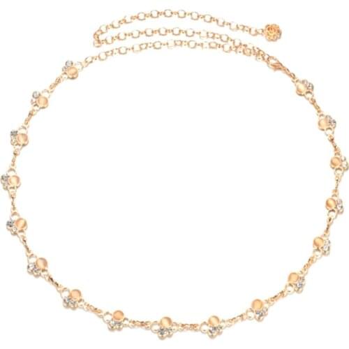 Womens Bling Diamante Waist Chain Dress Belt - 1 Size Fits All