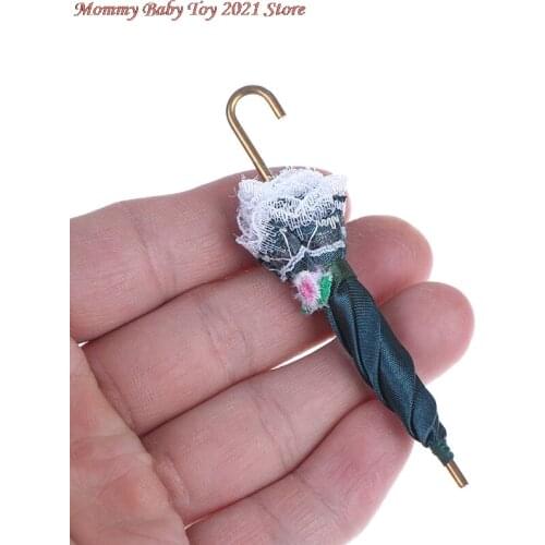 1PCS 1/12 Lady Dollhouse Lace Umbrella Miniature Royal Gift Decoration Birthday Girl Kids Toys Dollhouse Accessories