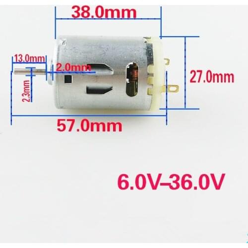 1PC RS385 Hair Dryer Motor High Torque Micro DC motor motor strong magnetic carbon brush 24V 9100RPM/9800RM 2.3MM Diamater