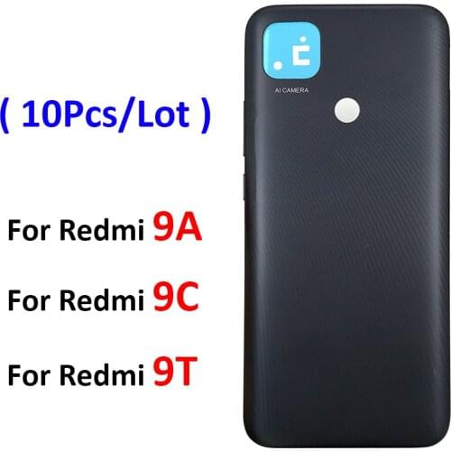 10Pcs/Lot, Back Battery Door Rear Housing Cover Case With Side Key For Xiaomi Redmi 9C Replacement Part