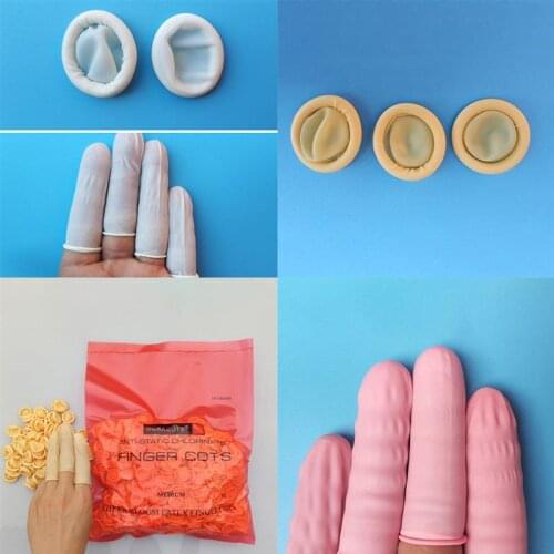 120Pcs Disposable Fingertips Protector Gloves Natural Rubber Non-slip Anti-static Latex Finger Cots Fingertips Durable Tool