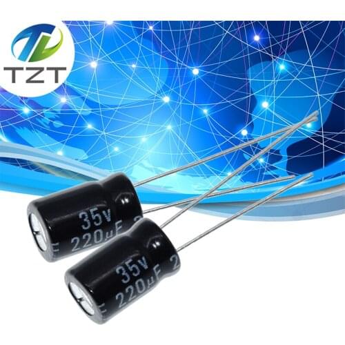 20PCS Higt quality 35V 220UF 8*12mm 220UF 35V 8*12 Electrolytic capacitor